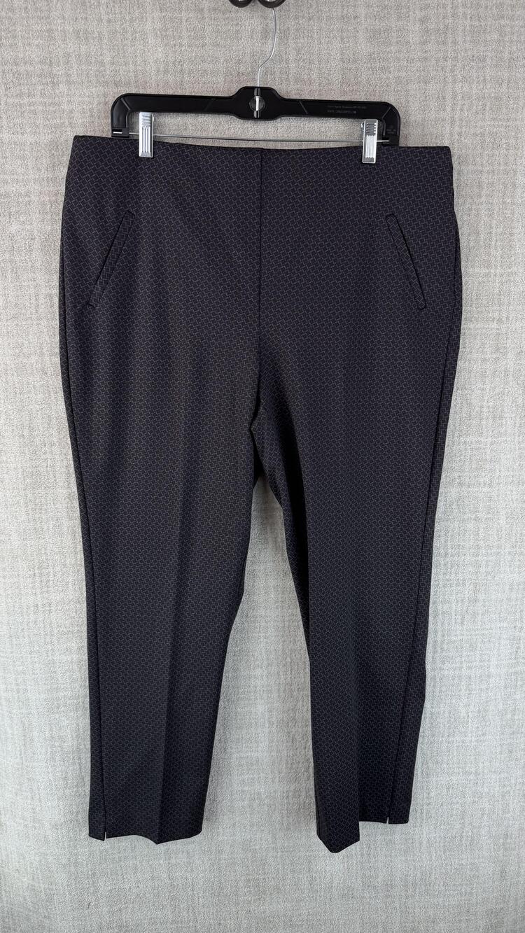 Chico's Pants Womens 2.5 L/14 Purple Ankle Ponte Slim Pull On Stretch Pockets